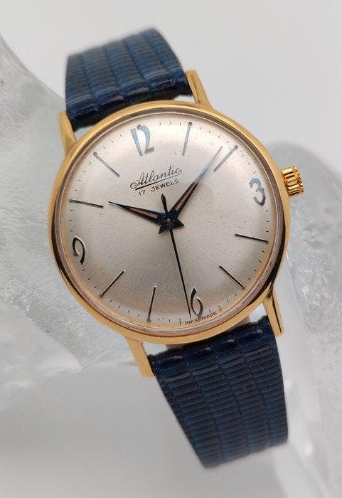 Atlantic - Classic 17 Jewels - 18K GP - Manual - Dress Watch, Handtassen en Accessoires, Horloges | Heren