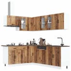 vidaXL 11-delige Keukenkastenset Kalmar bewerkt hout oud, Verzenden, Nieuw
