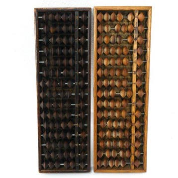 Set van twee Japanse houten soroban (abacus) - Hout - Japan