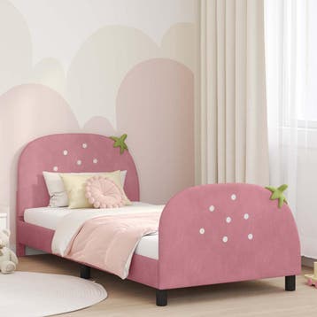 vidaXL Kinderen bedframe met hoofdboard Roze 90 x 190 cm, Verzenden, Nieuw