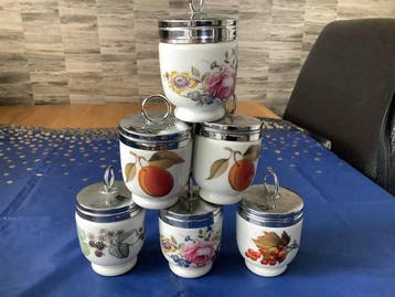 Royal Worcester - Theeservies (6) - Egg Cobblers -