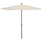 vidaXL Parasol met paal 210x140 cm zandkleurig, Verzenden