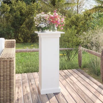 vidaXL Bloemenstandaard 40x40x90 cm massief grenenhout wit, Tuin en Terras, Verzenden, Nieuw