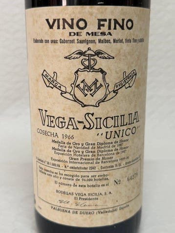 1966 Vega Sicilia, Único - Ribera del Duero Gran Reserva - 1, Verzamelen, Wijnen, Nieuw