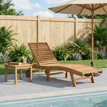 vidaXL Ligstoel Massief Teakhout Bruin, Tuin en Terras, Verzenden, Nieuw
