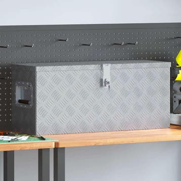 vidaXL Aluminium kist 76,5x26,5x33 cm zilverkleurig, Verzenden