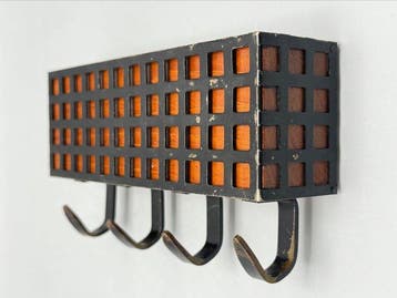 Kapstok - Hout, Metaal - Mid century handdoek