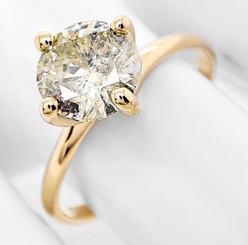 Ring - 14 karaat Geel goud - 1.51ct. tw. Diamant