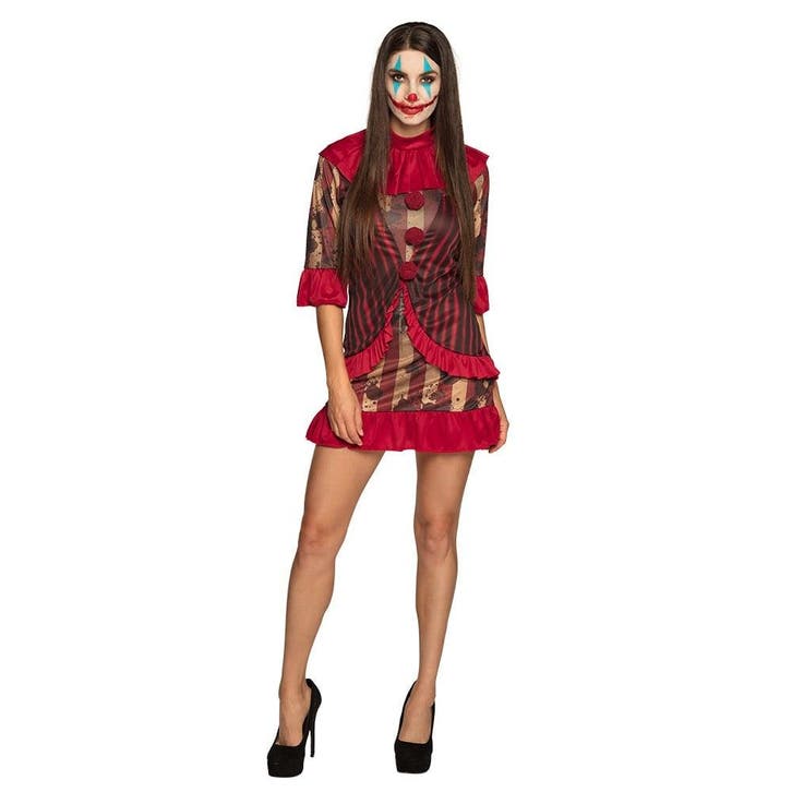 Halloween Clown Kostuum Rood Dames, Kleding | Dames, Carnavalskleding en Feestkleding, Nieuw, Verzenden