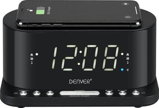 2dekans | Denver Wekkerradio met Draadloze Oplader - Dual, Telecommunicatie, Mobiele telefoons | Telefoon-opladers, Ophalen of Verzenden