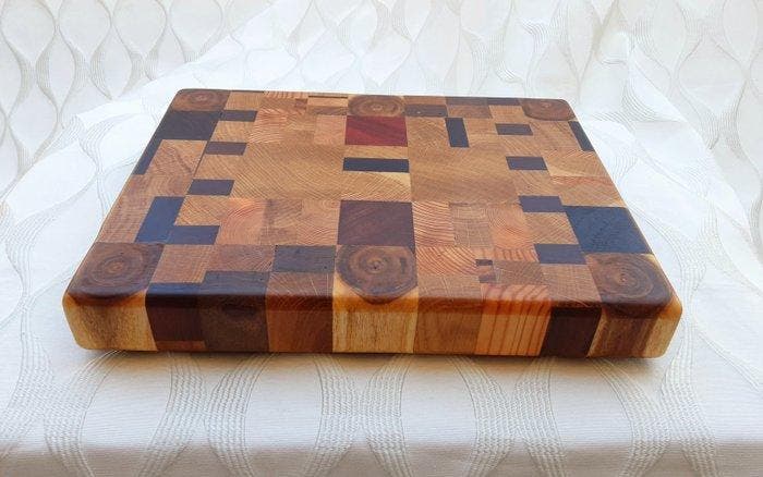 Dienblad - Hout - Ambachtelijke snijplank, Antiek en Kunst, Antiek | Keukengerei