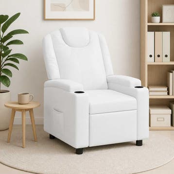 vidaXL Ligstoel Wit 75 x 95 x 106 cm Stof, Verzenden