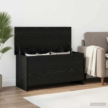 vidaXL Opbergkist met opslag Zwart eiken 100 x 40 x 50 cm, Huis en Inrichting, Verzenden, Nieuw
