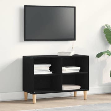 vidaXL TV Kast Zwart Eiken 69,5 x 30 x 50 cm Bewerkt hout, Verzenden, Nieuw