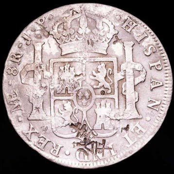 Spanje. Carlos IV. 8 Reales 1807 Lima JP Resellos