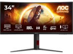 AOC CU34G4 - 34 WQHD Curved Monitor - 180 Hz 1 ms - Zwart, Informatique & Logiciels, Verzenden
