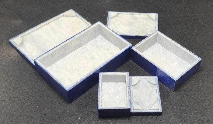 Lapis Lazuli-edelsteen Sieradenkistjes - Hoogte: 141 mm -, Verzamelen, Mineralen en Fossielen