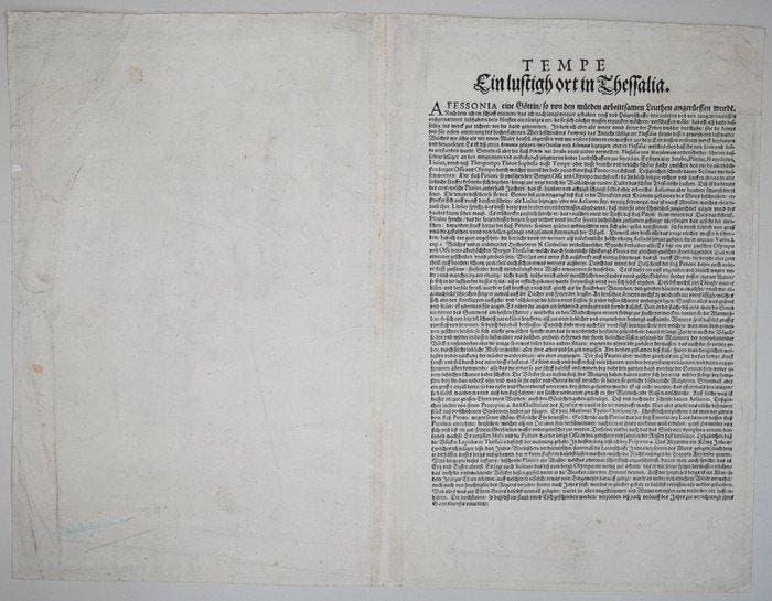 Griekenland - Tempevallei; Ortelius - Tempe - 1581-1600, Boeken, Atlassen en Landkaarten