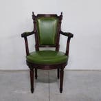 Manifattura Italiana - Fauteuil - Draaistoel - Leder, Hout -