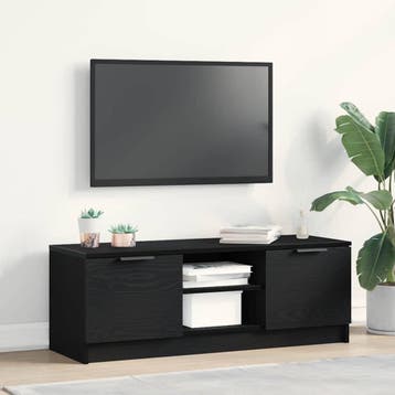 vidaXL TV Kast 102 x 32 x35.5 cm Zwart Eiken Bewerkt hout, Verzenden, Nieuw