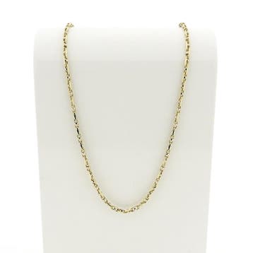 Bicolor gouden fantasie schakelketting, Ophalen of Verzenden