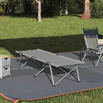 vidaXL Opvouwbaar Campingbed Grijs 194 x 62,5 x 42,5 cm, Verzenden, Nieuw