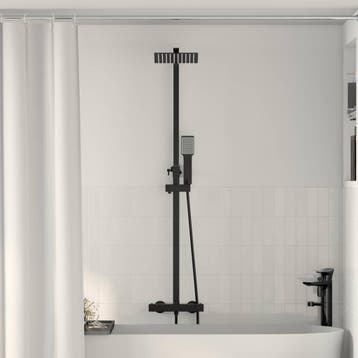 vidaXL Thermostatische Douche Systeem Set Zwart Roestvrij, Verzenden, Nieuw