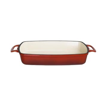 Ovenschaal rood gietijzer rechthoekig 2,8L |, Verzenden, Nieuw in verpakking