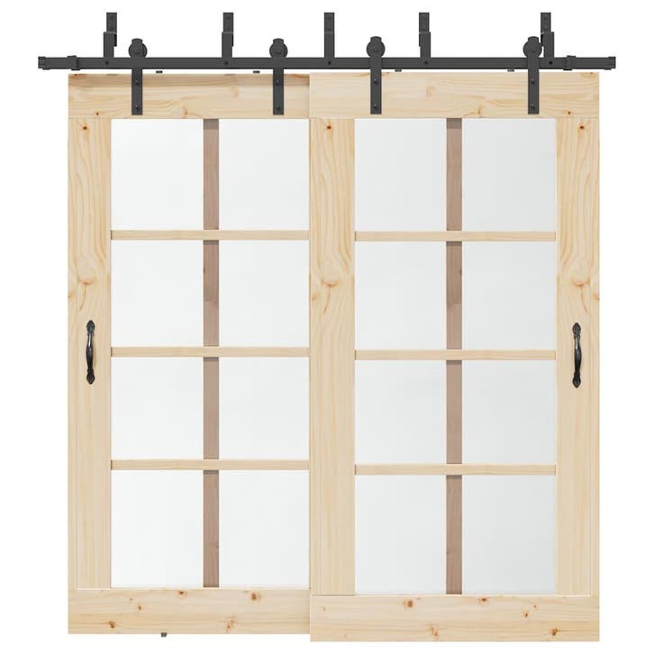 vidaXL Doos met onderdelen voor schuifdeur 213,5 cm staal, Doe-het-zelf en Bouw, Hang- en Sluitwerk, Nieuw, Verzenden