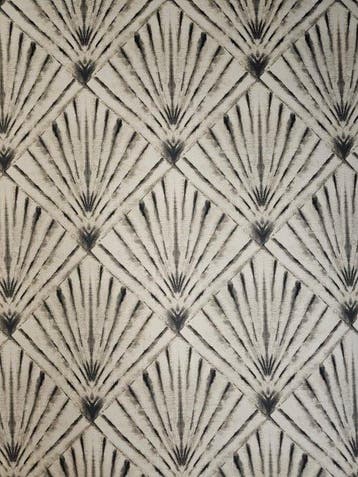 Art Deco stof met geometrisch waaierpatroon met vierkanten -