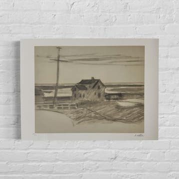 Edward Hopper House in Landscape Lithografie Arches 300gsm