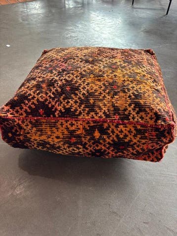 Poef - Vintage Marokkaanse Talsint Tapijt Poef – Handgeweven, Nieuw