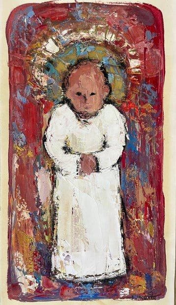 Franse school (XX) - Figure sacrée, Antiquités & Art, Art | Peinture | Classique