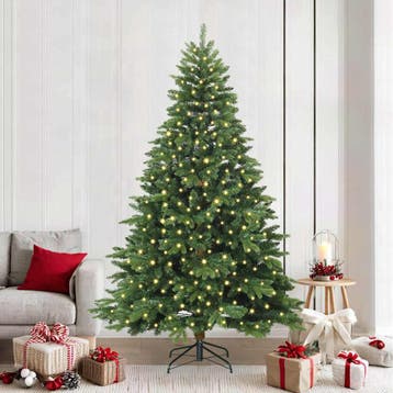 vidaXL Kunstkerstboom met 300 LED met standaard Groen 240 cm, Verzenden