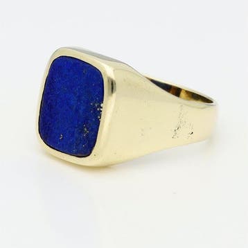 Bague - 14 carats Or jaune - lapis-lazuli