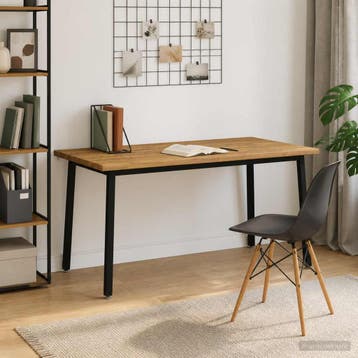 vidaXL Eettafel met levendige rand 160 x 80 x 75 cm Wit, Huis en Inrichting, Verzenden, Nieuw