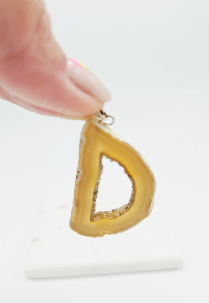 Agaat Geode Hanger met Druzy, Bijoux, Sacs & Beauté, Pierres précieuses, Enlèvement ou Envoi