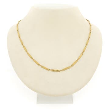 Gouden schakelketting met staafjes, Ophalen of Verzenden