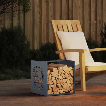 vidaXL Brandhoutrek 40x40x40 cm koudgewalst staal, Jardin & Terrasse, Verzenden
