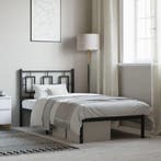 vidaXL Bedframe met hoofdbord metaal zwart 90x200 cm, Huis en Inrichting, Slaapkamer | Bedden, Verzenden, Nieuw