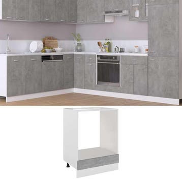 vidaXL Ovenkast Lyon 60x46x81,5 cm bewerkt hout betongrijs, Verzenden, Nieuw