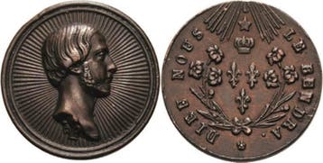 Brons medaille ohne Jahr (um 1848) Frankreich Henri V, He..., Verzenden, België