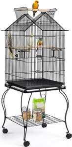 2dekans | Yaheetech Vogelkooi XXL Met Verrijdbaar Onderstel, Ophalen of Verzenden