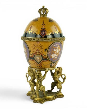 Doos - Porselein, Brons - Fabergé-stijl ei