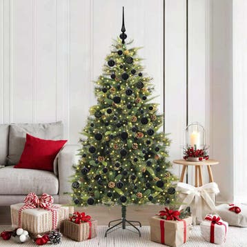 vidaXL Kunstmatige Scharnierende Kerstboom met Kegels Groen, Diversen, Kerst, Verzenden, Nieuw