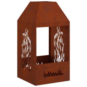 vidaXL Vuurkom Roestkleurig 50 x 50 x 100 cm weervast staal, Huis en Inrichting, Haarden, Verzenden, Nieuw