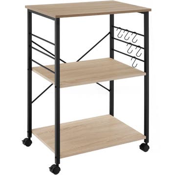 tectake Serveerwagen Rugby 65,5x45,5x88,5cm - Industrieel li, Verzenden, Nieuw in verpakking