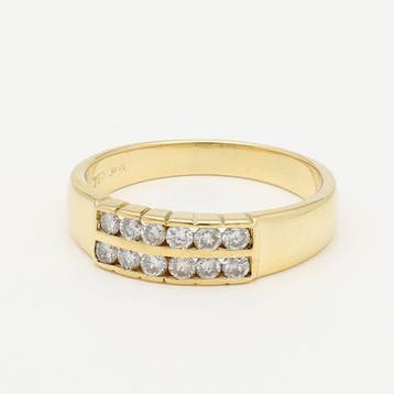 Ring - 18 karaat Geel goud Diamant (Natuurlijk), Handtassen en Accessoires, Ringen, Nieuw