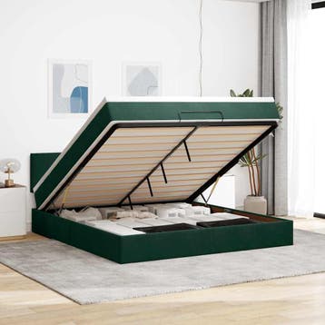 vidaXL Ottoman bed met matras en LEDs 180x200 cm fluweel, Verzenden, Nieuw