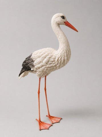 Figuur - ooievaar levensecht - polyresin